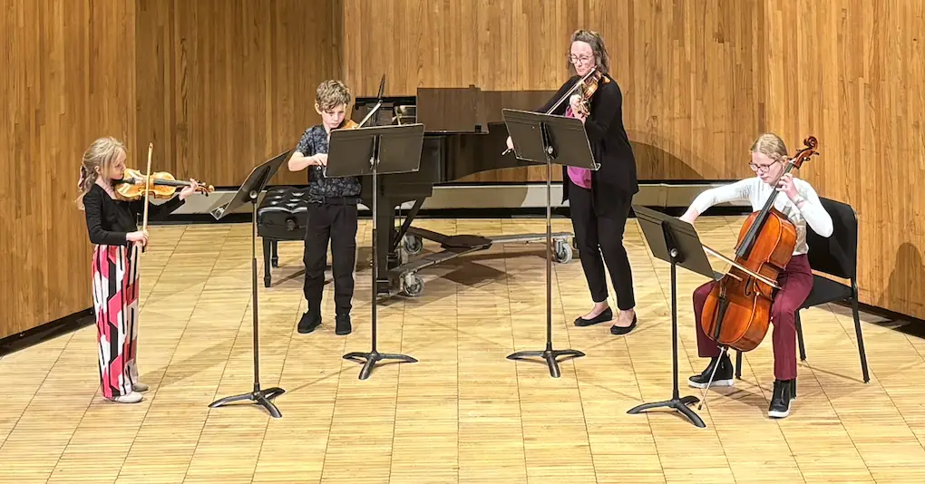 Students performing at Bemidji Summer String Institute capstone recital